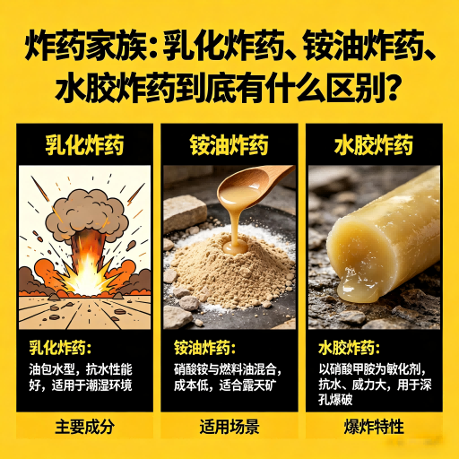 左贡炸药家族：乳化炸药、铵油炸药、水胶炸药到底有什么区别？